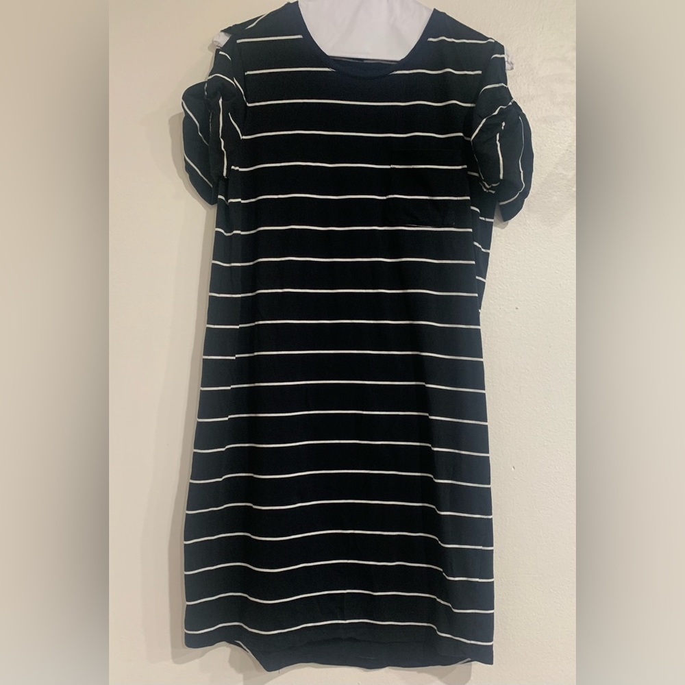 Sanctuary Black and White Puff Sleeve Mini Dress
